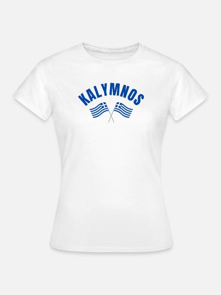 Kalymnos Griechische Flaggen - Frauen T-Shirt - Weiß