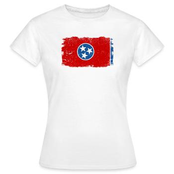 Tennessee Staatsflagge mit Trockenheit Vintage Tennessee - Frauen T-Shirt - Weiß - Vorne - AI Model Female 172 dark (172cm)