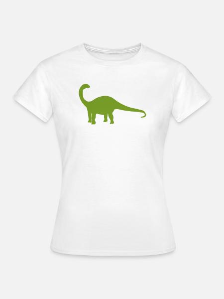 Saurier Silhouette Grün - Frauen T-Shirt - Weiß