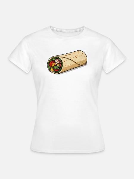 Farbintensiver Burrito-Wrap - Frauen T-Shirt - Weiß