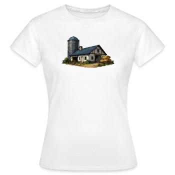 Rural barn with silo - Women's T-Shirt - white - Front - AI Model Female 172 dark (172cm)