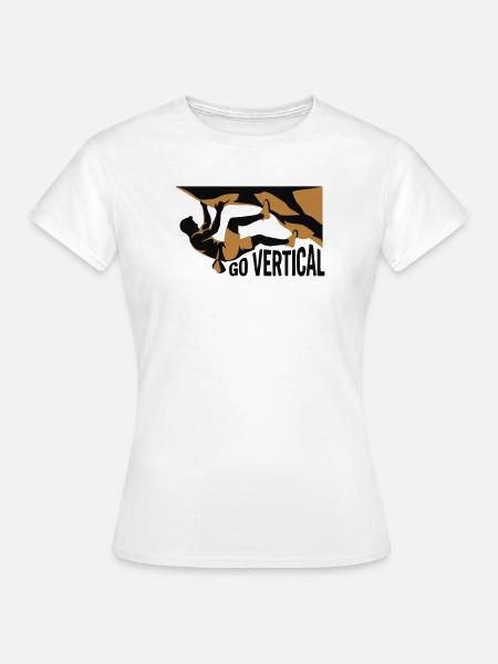 Boulderer Ueberhang Grafik - Frauen T-Shirt - Weiß