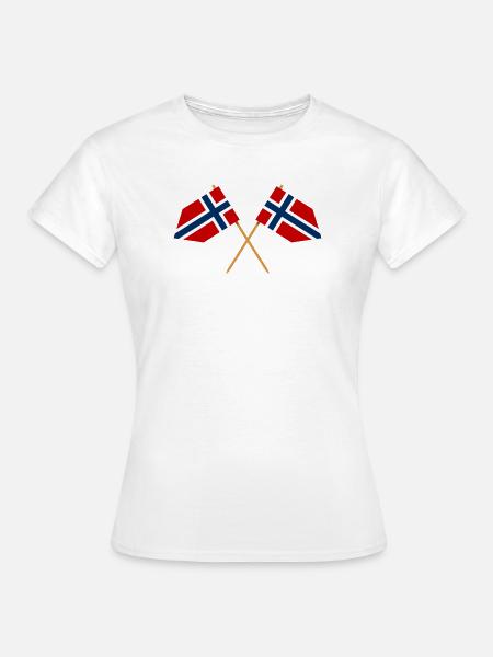 Norwegische Flagge - Frauen T-Shirt - Weiß