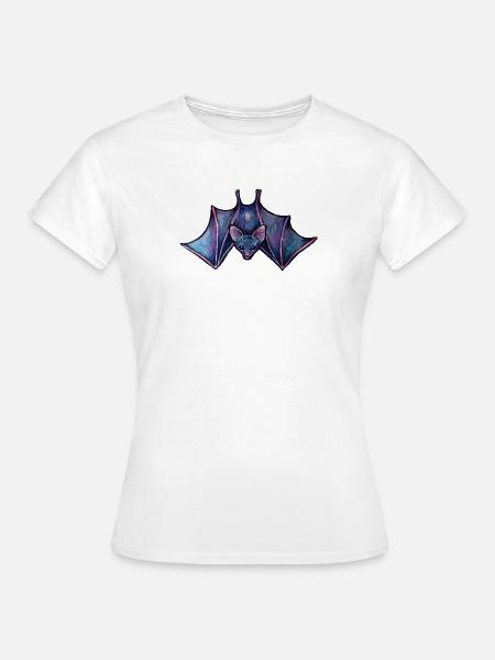 Violette Nachtfledermaus-Illustration - Frauen T-Shirt - Weiß
