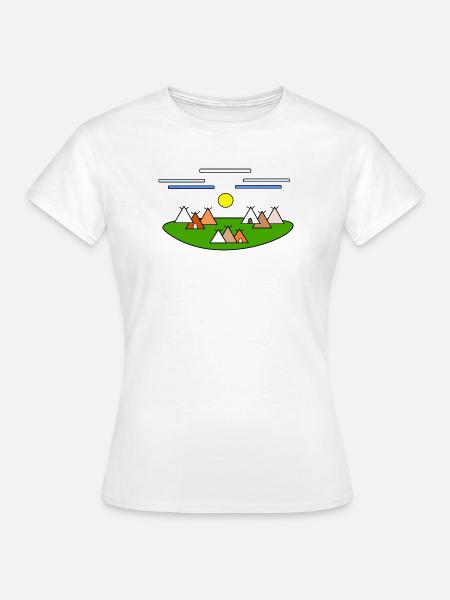 Hüttenlager am Sonnenhügel - Frauen T-Shirt - Weiß