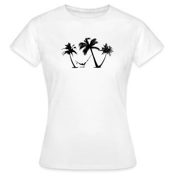 Urlaub unter Palmen ✔ - Frauen T-Shirt - Weiß - Vorne - AI Model Female 172 dark (172cm)