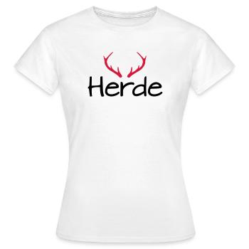 Herde Geweih Hirschgeweih - Frauen T-Shirt - Weiß - Vorne - AI Model Female 172 dark (172cm)