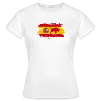 Espagne drapeaux design avec le taureau / cadeau Madrid - T-shirt Femme - blanc - Devant - AI Model Female 172 dark (172cm)
