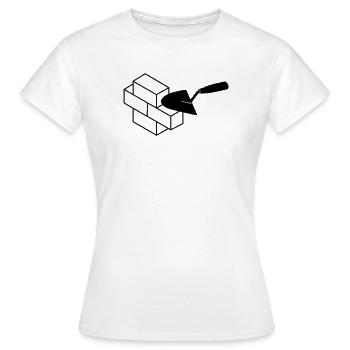 Pierres de maçonnerie et truelle - T-shirt Femme - blanc - Devant - AI Model Female 172 dark (172cm)
