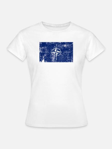NATO Flagge Fahne Grunge Retro Vintage - Frauen T-Shirt - Weiß