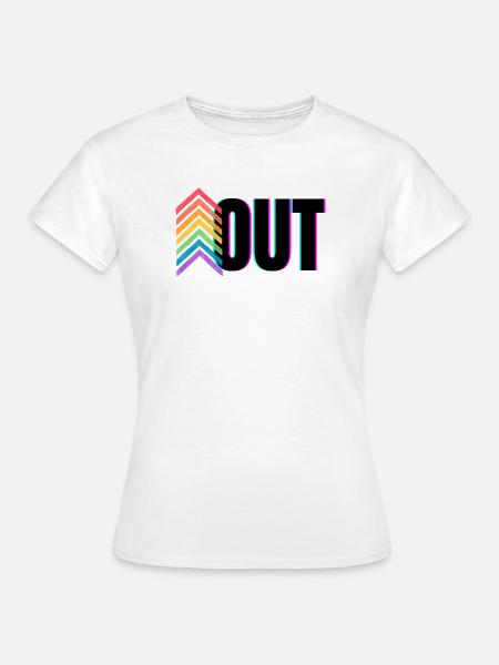 Pride Rainbow Logo Out - Frauen T-Shirt - Weiß