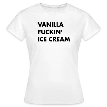 Vanille Eis - schwarzer Schriftzug - Frauen T-Shirt - Weiß - Vorne - AI Model Female 172 dark (172cm)
