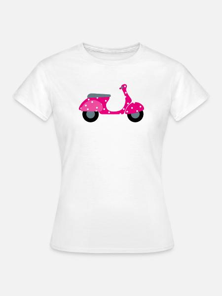 Roller Dots pink Punkte Muster Retro Vintage Fan - Frauen T-Shirt - Weiß