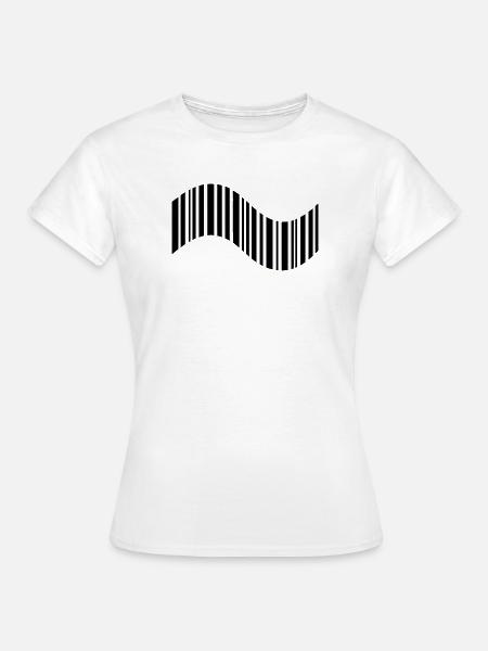Barcode in Wellenform - Frauen T-Shirt - Weiß