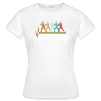 Cricket Heartbeat Retro Batsman Pulse Slogan - Women's T-Shirt - white - Front - AI Model Female 172 dark (172cm)