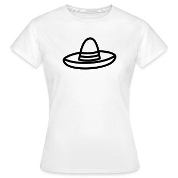 chapeau mexicain - T-shirt Femme - blanc - Devant - AI Model Female 172 dark (172cm)