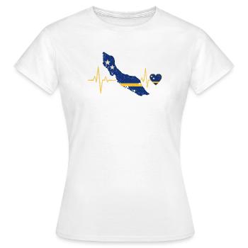 Costa Rica Heart Flag with Lifeline - Women's T-Shirt - white - Front - AI Model Female 172 dark (172cm)