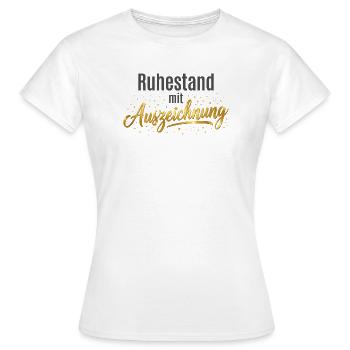 Rente mit Auszeichnung – Design mit goldnen Sterne - Frauen T-Shirt - Weiß - Vorne - AI Model Female 172 dark (172cm)
