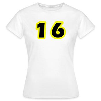 Symbole numérique 16 - T-shirt Femme - blanc - Devant - AI Model Female 172 dark (172cm)
