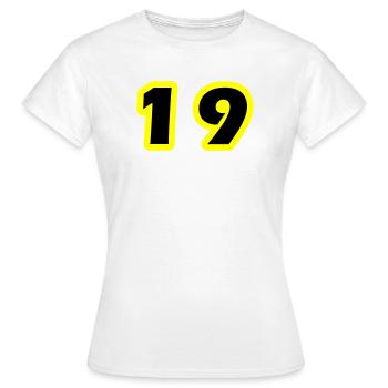 19 Number symbol - Women's T-Shirt - white - Front - AI Model Female 172 dark (172cm)