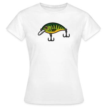 Poisson-leurre Crankbait Néon Vert - T-shirt Femme - blanc - Devant - AI Model Female 172 dark (172cm)