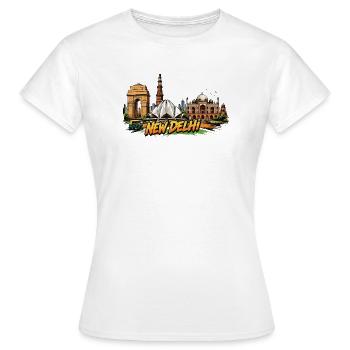 New Delhi Comic Skyline - Frauen T-Shirt - Weiß - Vorne - AI Model Female 172 dark (172cm)