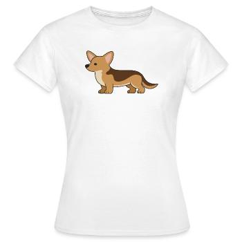 Silhouette Corgi Douillette - T-shirt Femme - blanc - Devant - AI Model Female 172 dark (172cm)