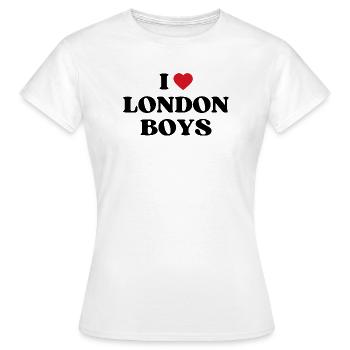 J’aime les garçons de Londres - Spruch - T-shirt Femme - blanc - Devant - AI Model Female 172 dark (172cm)
