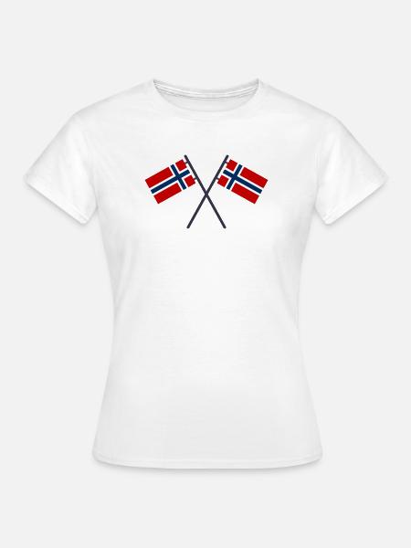 Norwegische Flagge - Frauen T-Shirt - Weiß