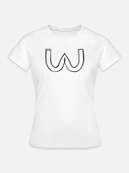 Griechischer Buchstabe Omega handgezeichnet - Frauen T-Shirt - Weiß