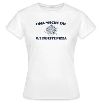 Oma macht die weltbeste Pizza - Pizzabäckerin - Frauen T-Shirt - Weiß - Vorne - AI Model Female 172 dark (172cm)