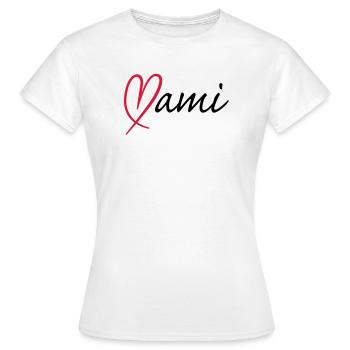 Mami Herz | Heart - T-shirt Femme - blanc - Devant - AI Model Female 172 dark (172cm)
