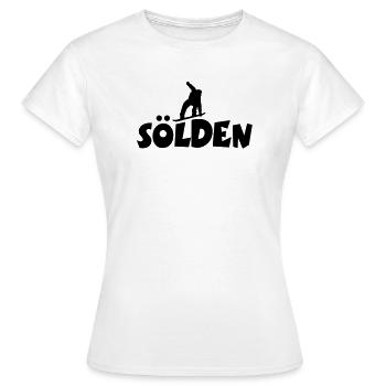 Sölden Snowboarding - Frauen T-Shirt - Weiß - Vorne - AI Model Female 172 dark (172cm)