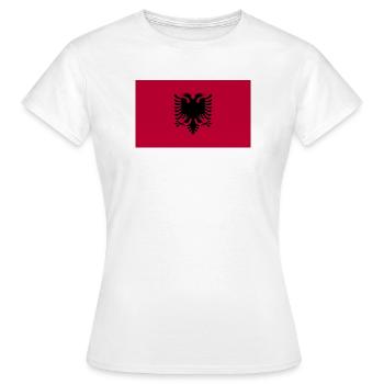 Albanien National Flagge - Frauen T-Shirt - Weiß - Vorne - AI Model Female 172 dark (172cm)