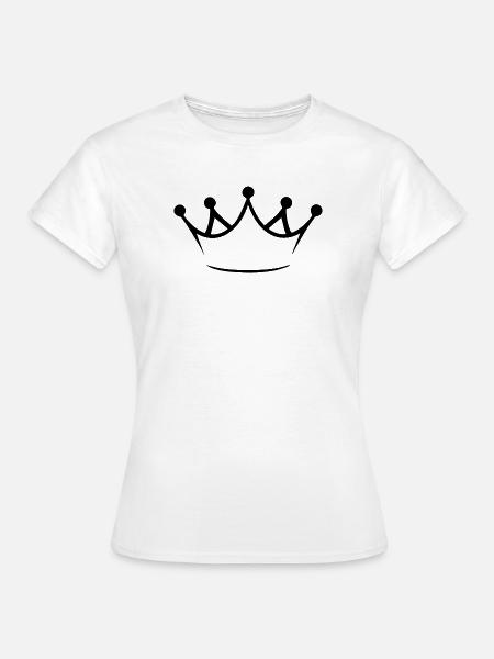 Krone - schwarz - Frauen T-Shirt - Weiß