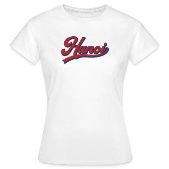 Design rétro des lettrages de Hanoï - T-shirt Femme - blanc - Devant - AI Model Female 172 dark (172cm)