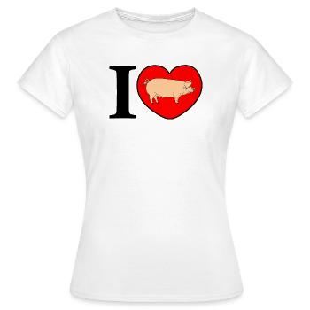 J’aime les cochons - T-shirt Femme - blanc - Devant - AI Model Female 172 dark (172cm)
