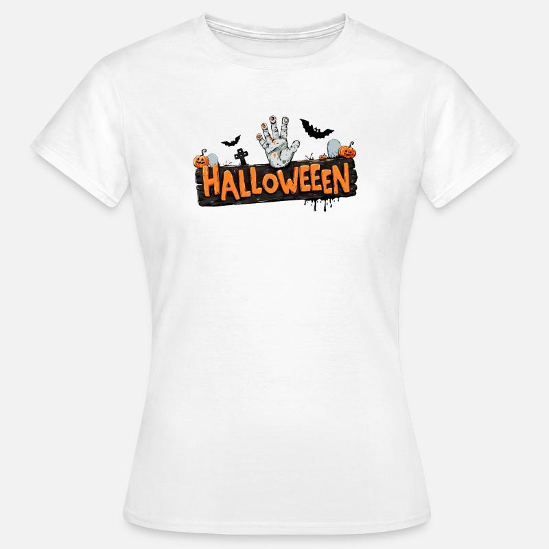 Halloween – Mano zombie e zucche. - Maglietta da donna - bianco