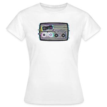 Glitchy Nostalgie - Frauen T-Shirt - Weiß - Vorne - AI Model Female 172 dark (172cm)