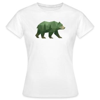 Geometrischer Bär - Frauen T-Shirt - Weiß - Vorne - AI Model Female 172 dark (172cm)