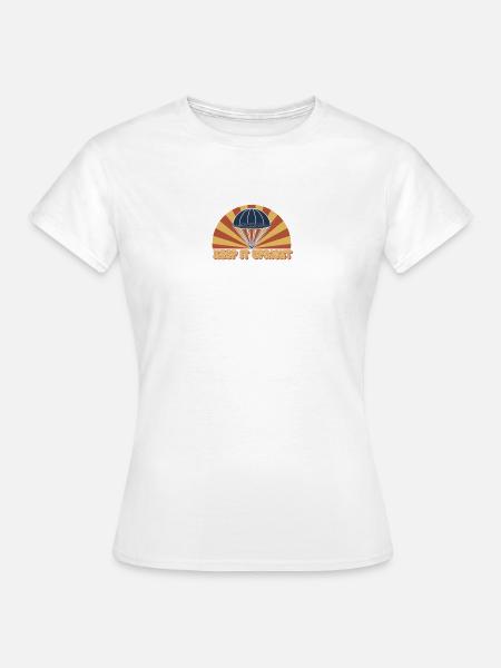 Bleiben Sie aufrecht Fallschirm-Sonnenstrahl - Frauen T-Shirt - Weiß