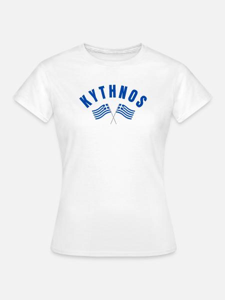 Kythnos-griechische Flaggen - Frauen T-Shirt - Weiß
