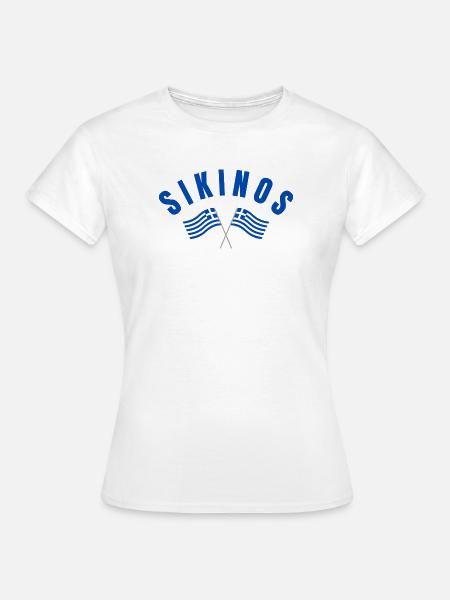 Sikinos Griechische Flaggen - Frauen T-Shirt - Weiß