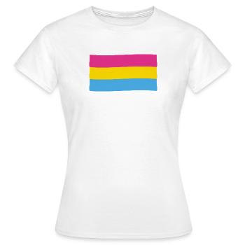 Drapeau pansexuel : fierté et diversité - T-shirt Femme - blanc - Devant - AI Model Female 172 dark (172cm)
