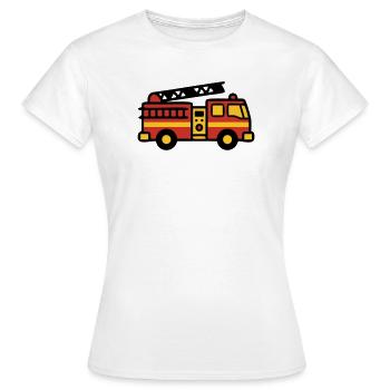 Icône camion de pompiers - T-shirt Femme - blanc - Devant - AI Model Female 172 dark (172cm)