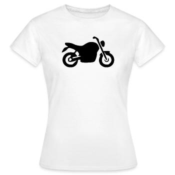 Motorrad schwarz Bike Biker Geschenk - Frauen T-Shirt - Weiß - Vorne - AI Model Female 172 dark (172cm)