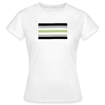 Drapeau de la fierté agenre - T-shirt Femme - blanc - Devant - AI Model Female 172 dark (172cm)
