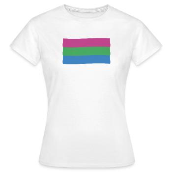 Polysexuelle Flagge: Stolz und Vielfalt - Frauen T-Shirt - Weiß - Vorne - AI Model Female 172 dark (172cm)