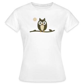 Hibou Nocturne Olive - T-shirt Femme - blanc - Devant - AI Model Female 172 dark (172cm)