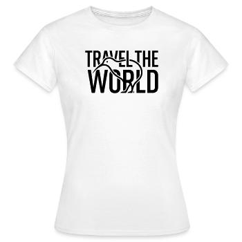 Silhouette des oiseaux kiwi : Voyager dans le monde – Minimaliste - T-shirt Femme - blanc - Devant - AI Model Female 172 dark (172cm)